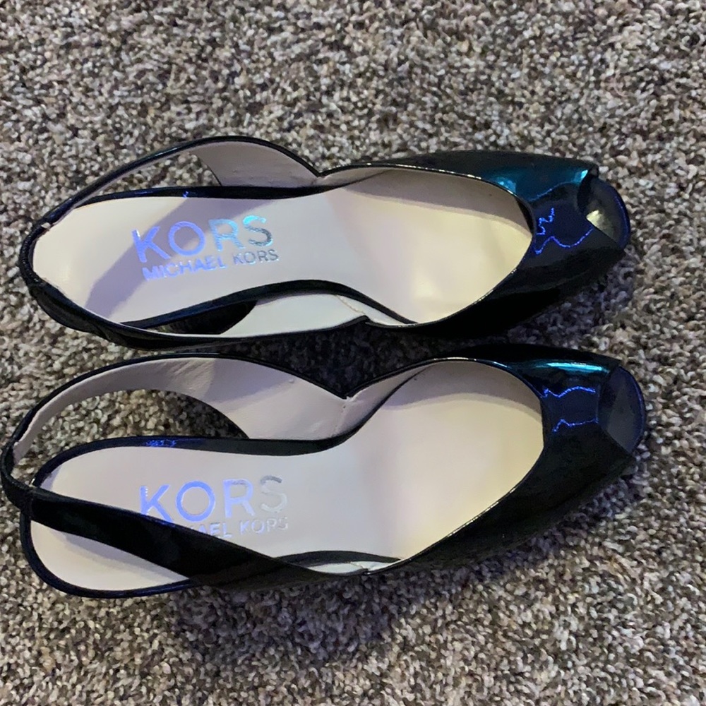 Skinny Black New Micheal Kors Wedges Open Toe